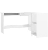 VidaXL Hoekbureau L-vormig 120x140x75 cm bewerkt hout hoogglans wit