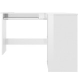 VidaXL Hoekbureau L-vormig 120x140x75 cm bewerkt hout hoogglans wit