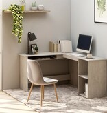 VidaXL Hoekbureau L-vormig 120x140x75 cm bewerkt hout betongrijs