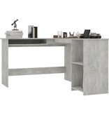 VidaXL Hoekbureau L-vormig 120x140x75 cm bewerkt hout betongrijs