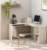 VidaXL Hoekbureau L-vormig 120x140x75 cm bewerkt hout wit