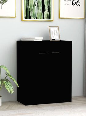 VidaXL Dressoir 60x30x75 cm spaanplaat zwart