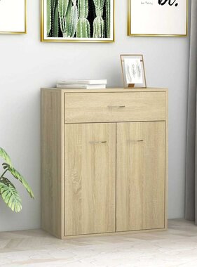 VidaXL Dressoir 60x30x75 cm bewerkt hout sonoma eikenkleurig