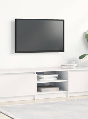 VidaXL Tv-meubel 140x40x35,5 cm bewerkt hout hoogglans wit