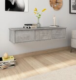 VidaXL Wandschap met lades 88x26x18,5 cm bewerkt hout betongrijs