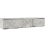 VidaXL Wandschap met lades 88x26x18,5 cm bewerkt hout betongrijs