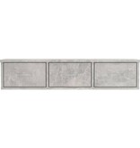 VidaXL Wandschap met lades 88x26x18,5 cm bewerkt hout betongrijs