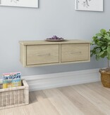 VidaXL Wandschap met lades 60x26x18,5 cm bewerkt hout sonoma eiken