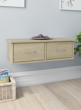 VidaXL Wandschap met lades 60x26x18,5 cm bewerkt hout sonoma eiken