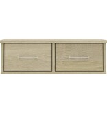VidaXL Wandschap met lades 60x26x18,5 cm bewerkt hout sonoma eiken