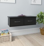 VidaXL Wandschap met lades 60x26x18,5 cm bewerkt hout zwart