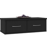 VidaXL Wandschap met lades 60x26x18,5 cm bewerkt hout zwart