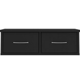 VidaXL Wandschap met lades 60x26x18,5 cm bewerkt hout zwart