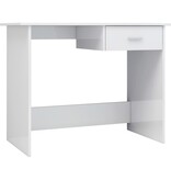 VidaXL Bureau 100x50x76 cm bewerkt hout hoogglans wit