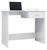 VidaXL Bureau 100x50x76 cm bewerkt hout hoogglans wit