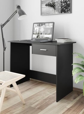 VidaXL Bureau 100x50x76 cm bewerkt hout wit