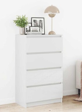 VidaXL Dressoir 60x35x98,5 cm bewerkt hout hoogglans wit