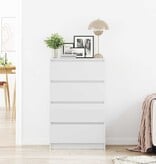 VidaXL Dressoir 60x35x98,5 cm bewerkt hout hoogglans wit