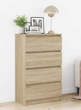 VidaXL Dressoir 60x35x98,5 cm bewerkt hout sonoma eikenkleurig