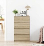 VidaXL Dressoir 60x35x98,5 cm bewerkt hout sonoma eikenkleurig