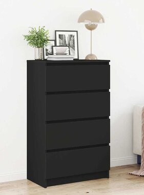VidaXL Dressoir 60x35x98,5 cm bewerkt hout zwart