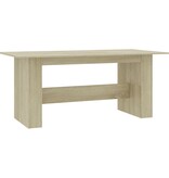 VidaXL Eettafel 180x90x76 cm bewerkt hout sonoma eikenkleurig