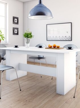 VidaXL Eettafel 180x90x76 cm bewerkt hout wit