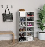 VidaXL Schoenenrek 54x34x100,5 cm bewerkt hout betongrijs