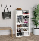 VidaXL Schoenenrek 54x34x100,5 cm bewerkt hout wit