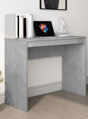 VidaXL Bureau 90x40x72 cm bewerkt hout betongrijs
