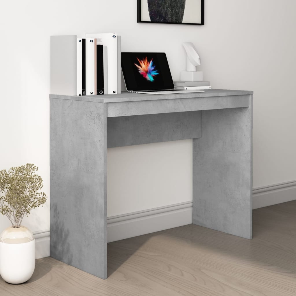 VidaXL Bureau 90x40x72 cm bewerkt hout betongrijs