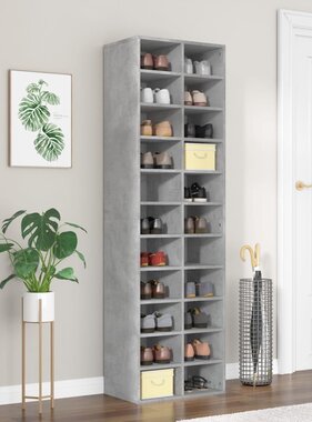 VidaXL Schoenenkast 54x34x183 cm bewerkt hout betongrijs