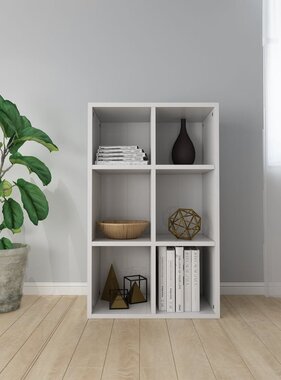 VidaXL Boekenkast/dressoir 66x30x98 cm bewerkt hout hoogglans wit