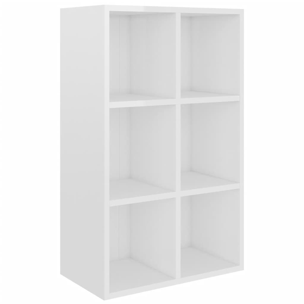 VidaXL Boekenkast/dressoir 66x30x98 cm bewerkt hout hoogglans wit
