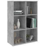 VidaXL Boekenkast/dressoir 66x30x98 cm bewerkt hout betongrijs