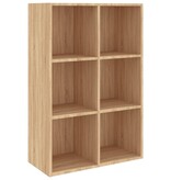 VidaXL Boekenkast/dressoir 66x30x98 cm bewerkt hout sonoma eikenkleur