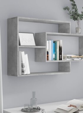 VidaXL Wandschappen 104x20x58,5 cm bewerkt hout betongrijs
