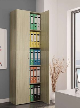 VidaXL Kantoorkast 60x32x190 cm bewerkt hout sonoma eikenkleurig