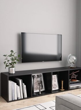 VidaXL Boekenkast/tv-meubel 143x30x36 cm zwart