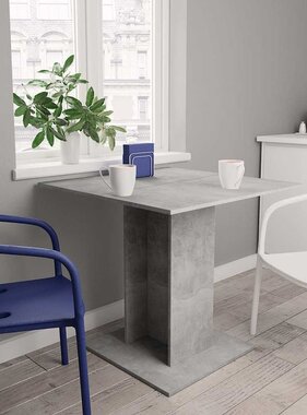 VidaXL Eettafel 80x80x75 cm bewerkt hout betongrijs