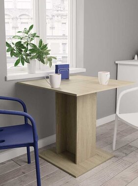 VidaXL Eettafel 80x80x75 cm spaanplaat sonoma eikenkleurig