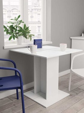 VidaXL Eettafel 80x80x75 cm bewerkt hout wit