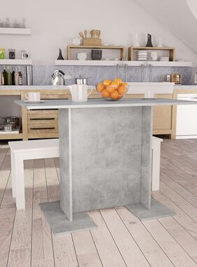 VidaXL Eettafel 110x60x75 cm bewerkt hout betongrijs