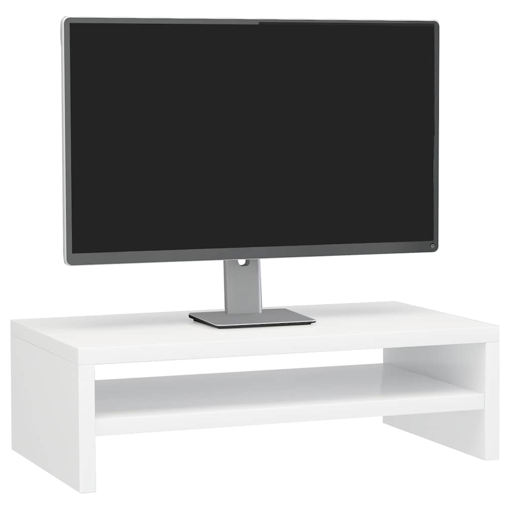 VidaXL Monitorstandaard 42x24x13 cm bewerkt hout hoogglans wit