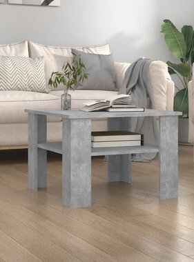 VidaXL Salontafel 60x60x42 cm bewerkt hout betongrijs