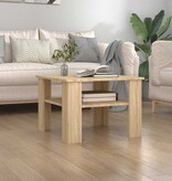 VidaXL Salontafel 60x60x42 cm bewerkt hout sonoma eikenkleurig