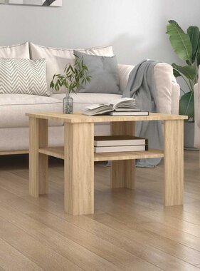 VidaXL Salontafel 60x60x42 cm bewerkt hout sonoma eikenkleurig