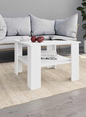 VidaXL Salontafel 60x60x42 cm bewerkt hout wit