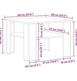 VidaXL Salontafel 60x60x42 cm bewerkt hout wit