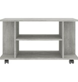 VidaXL Tv-meubel met wieltjes 80x40x45 cm bewerkt hout betongrijs